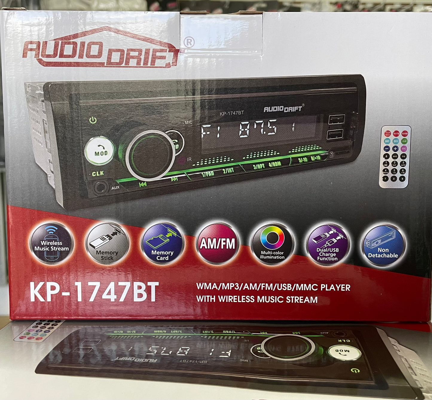 Single Din Radio KP-1747BT